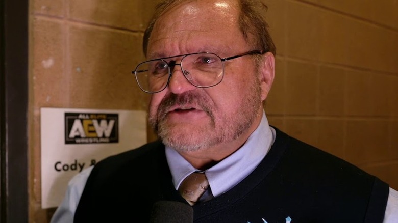 Arn Anderson being interviewed AEW