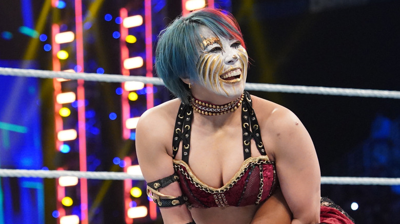 Asuka in action against Bianca Belair during Friday night Smackdown at the State Farm Arena on July 14, 2023 in Atlanta, Georgia