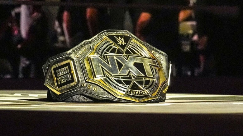 The NXT Championship sits in the ring after being vacated by Oba Femi.