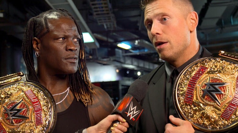 R-Truth and The Miz have a chat backstage.
