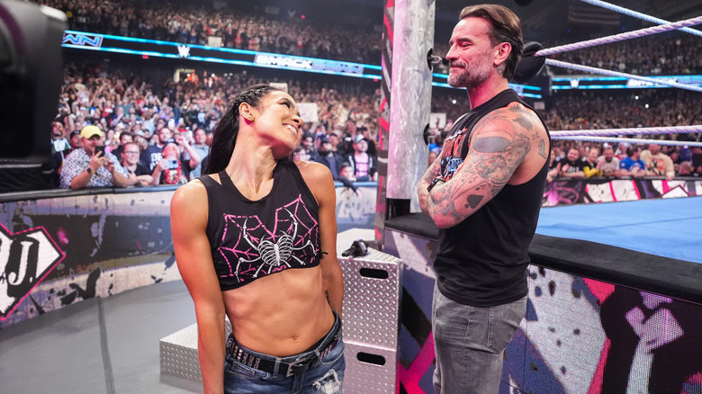 AJ Lee smiles at CM Punk