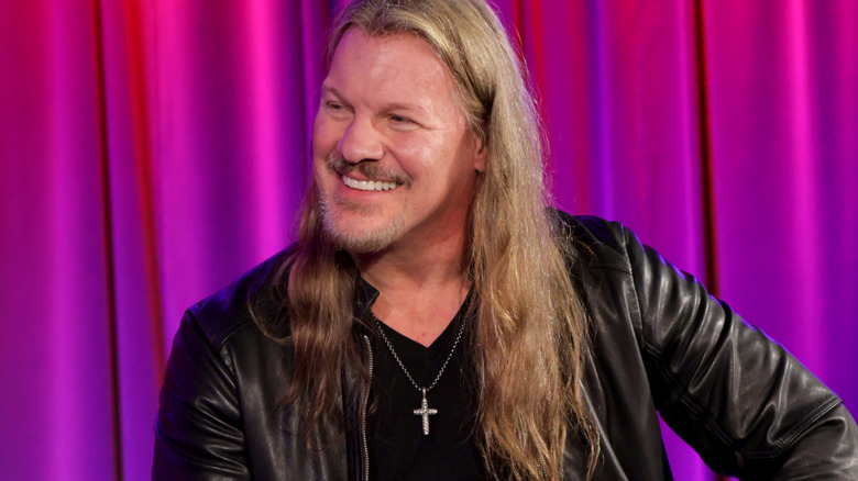 Chris jericho sitting for an interview