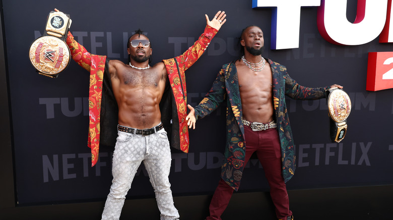 Xavier Woods and Kofi Kingston attend the Netflix Tudum 2025: The Live Event at The Kia Forum on May 31, 2025 in Inglewood, California.