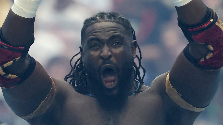 Oba Femi screaming at WrestleMania