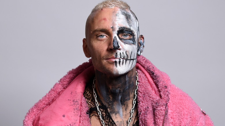 Darby Allin wearing black and white face paint