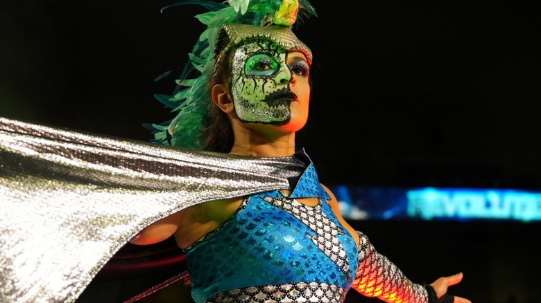 Thunder Rosa making her ring entrance