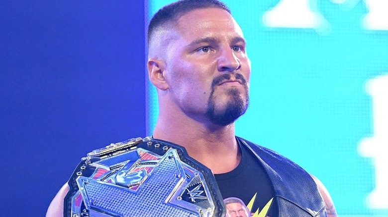 Bron Breakker holding the "NXT" title