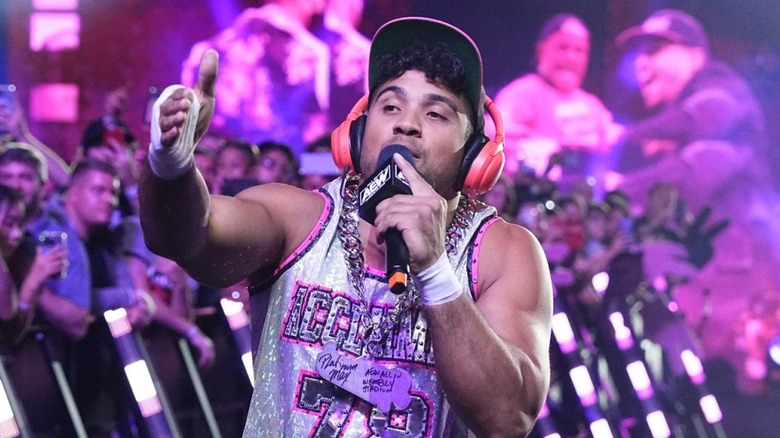 Former AEW star Max Caster drops a few bars in his rap promo ahead of his match