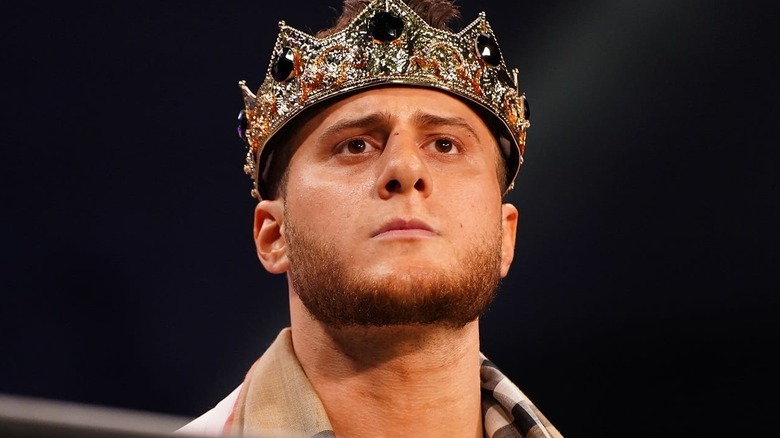 MJF with a crown on