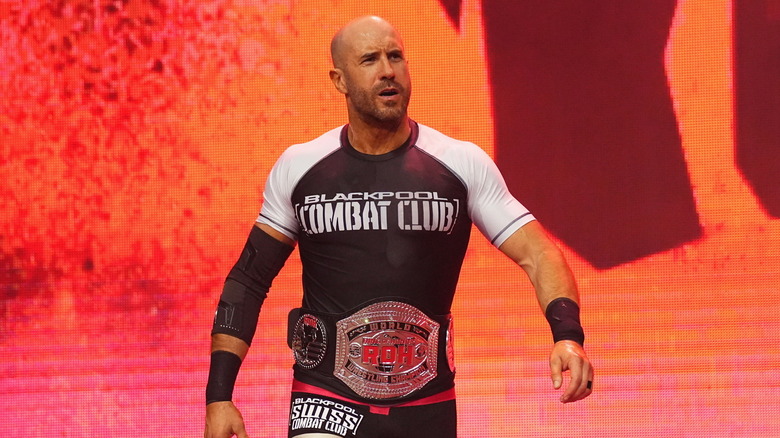Claudio Castagnoli wearing his ROH title