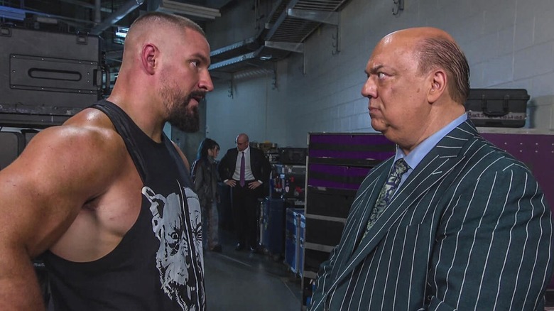 Bron Breakker and Paul Heyman backstage in WWE