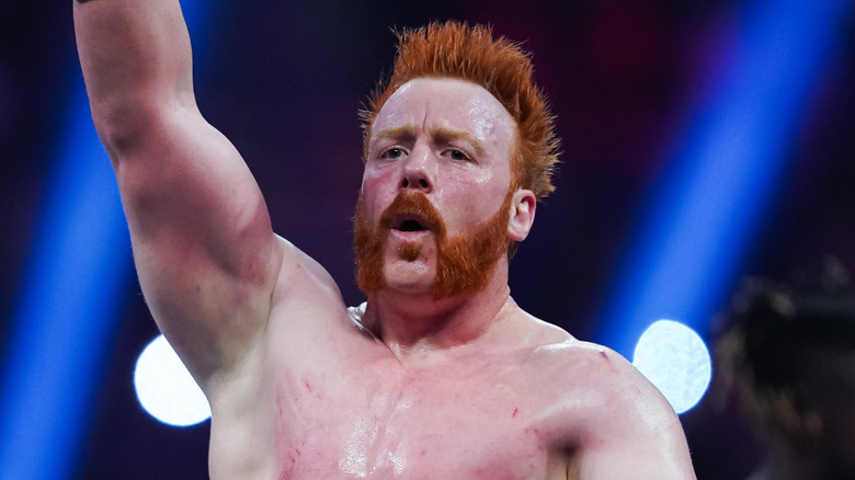 Sheamus wrestles the Miz during the WWE Royal Rumble at the Alamodome on January 28, 2023 in San Antonio, Texas.