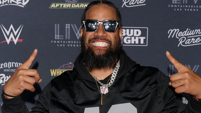 Jimmy Uso wearing black sunglasses