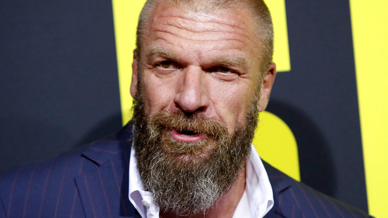 Triple H at a speaking engagement