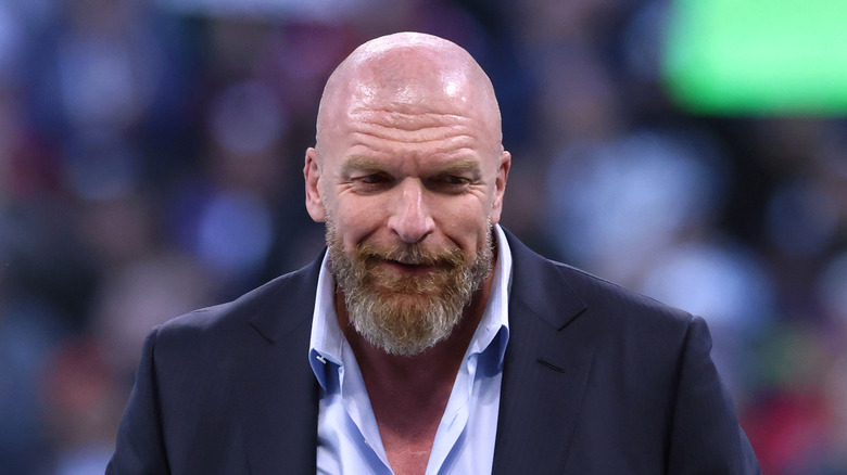 Triple H having a grin