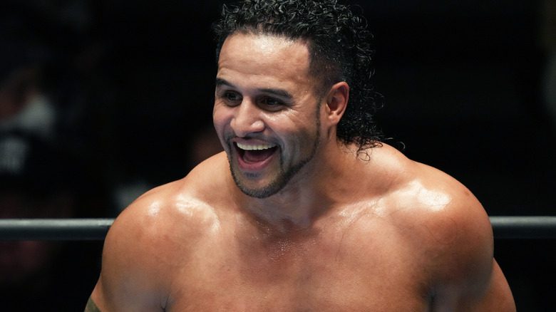 Tama Tonga smiles in the ring 