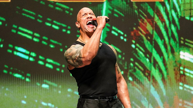 The Rock cutting a promo