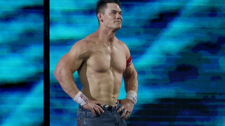John Cena looks pleased