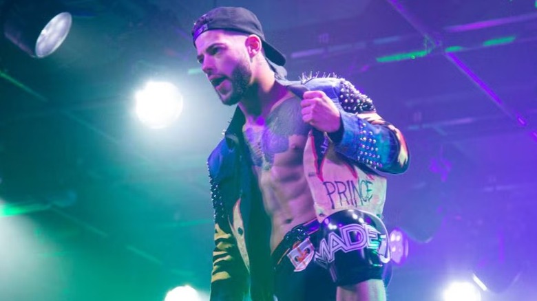 Former TNA star Trey Miguel poses on the ropes before a match