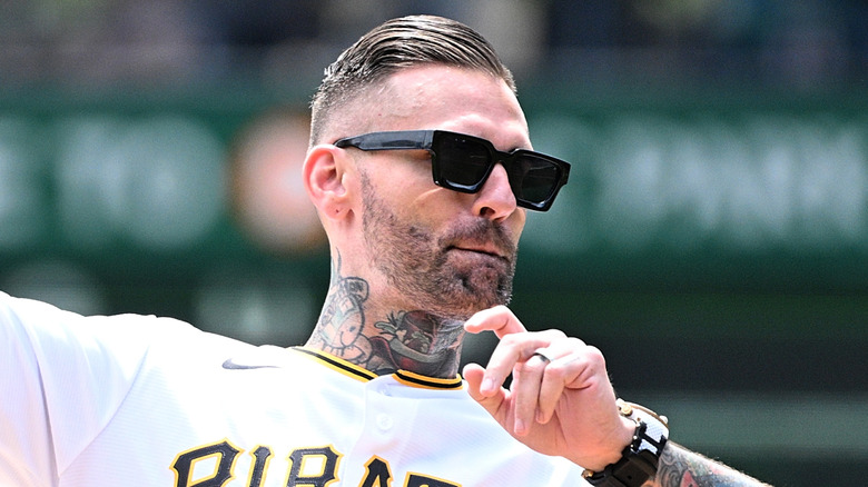 Corey Graves throws out the first pitch
