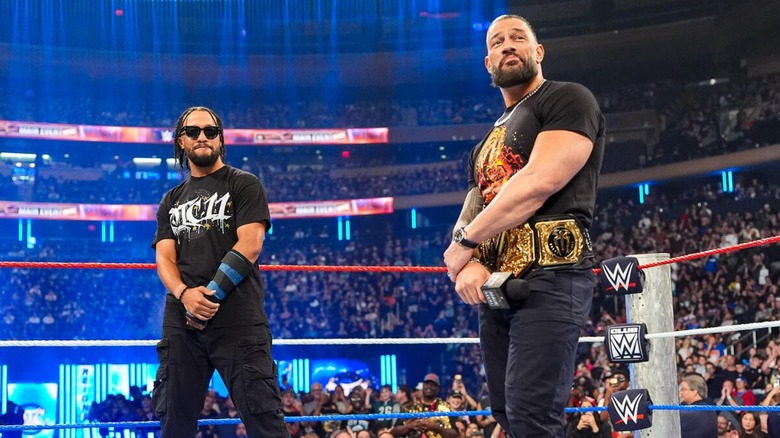 Jalen Brunson and Roman Reigns