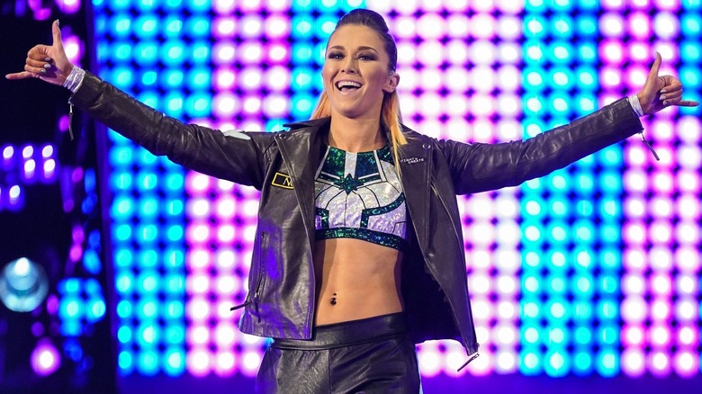 Nixon Newell AKA Tegan Nox making her entrance in WWE