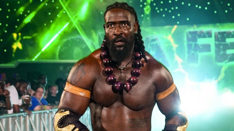 Oba Femi struts to the ring before his match against Bronson Reed at WWE Money in the Bank 2026.
