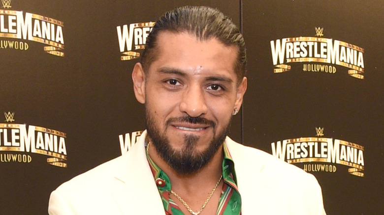 Santos Escobar at a WrestleMania Hollywood event