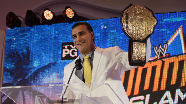 Alberto Del Rio arrives to the WWE SummerSlam Press Conference at Beverly Hills Hotel on August 13, 2013 in Beverly Hills, California.