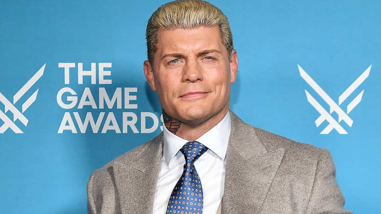 Cody Rhodes wearing a blue tie