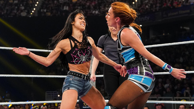 AJ Lee and Becky Lynch at Wrestlepalooza