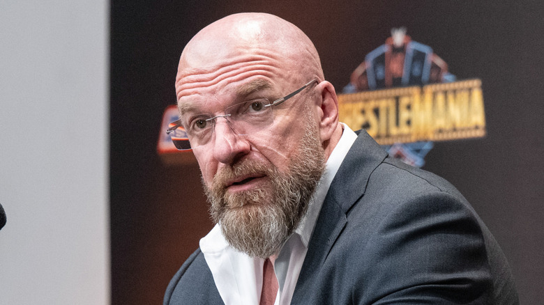 Triple H caught ina  state of disbelief