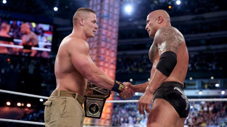 John Cena and The Rock at WWE WrestleMania 29
