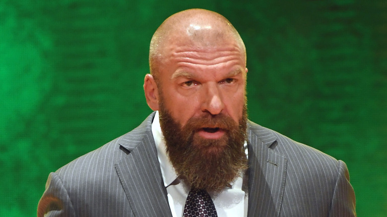 Paul "Triple H" Levesque talking at a press conference