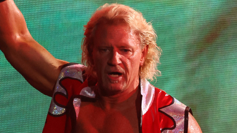 Jeff Jarrett sweating during his entrance