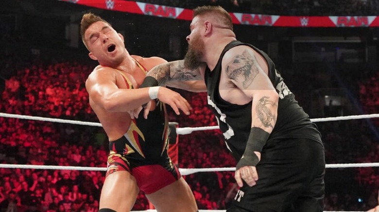 Chag Gable and Kevin Owens clashing during a match on 