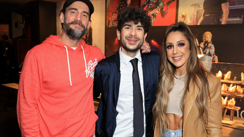 CM Punk, Tony Khan, and Britt Baker 
