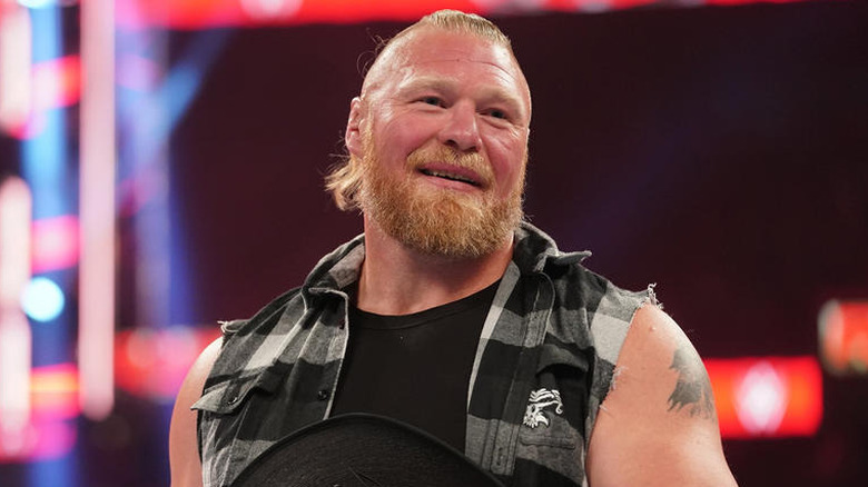 Brock Lesnar smiling