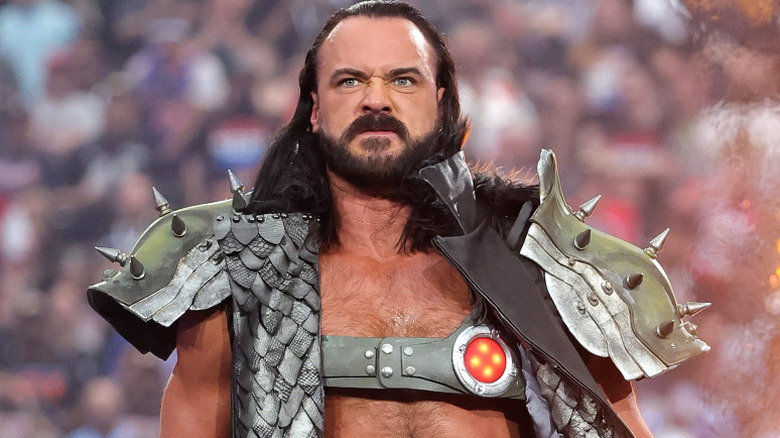 Drew McIntyre wearing warrior-like ring gear
