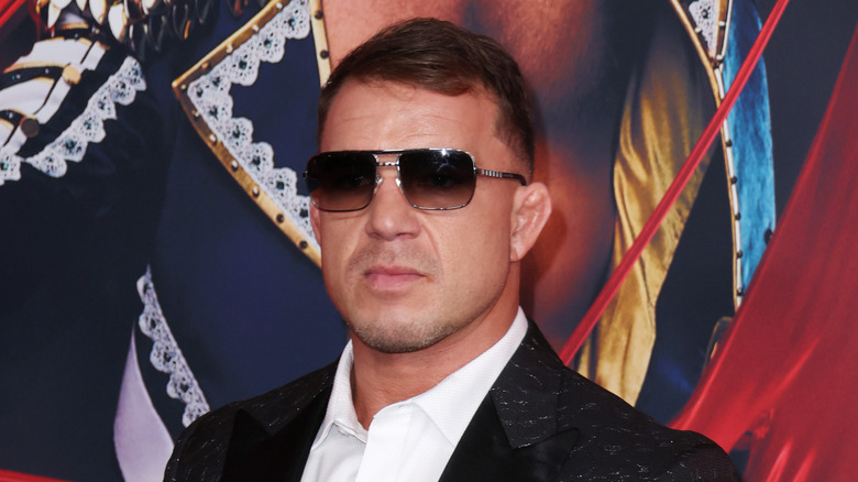 Chad Gable wearing sunglasses at a red carpet event