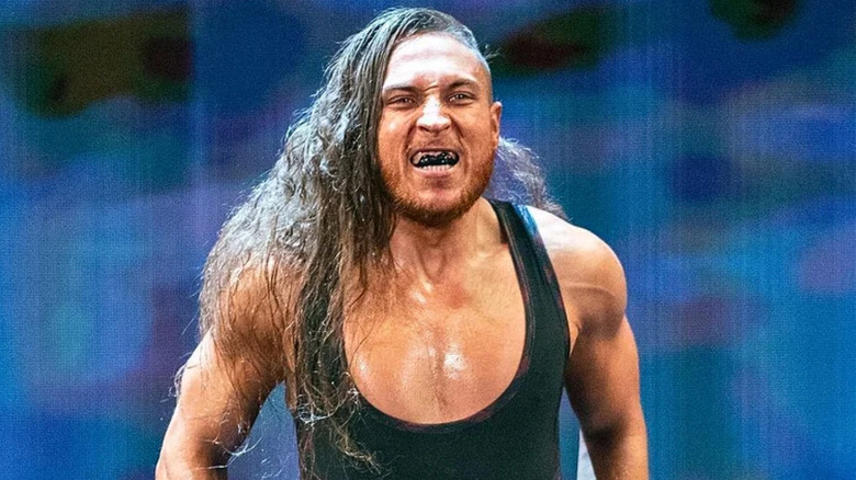 Butch wearing a mouth guard