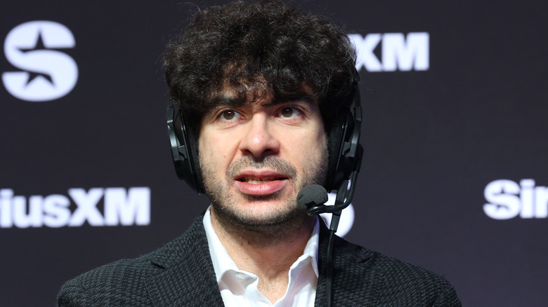 Tony Khan speaks on SiriusXM at Super Bowl LVIII on February 08, 2024