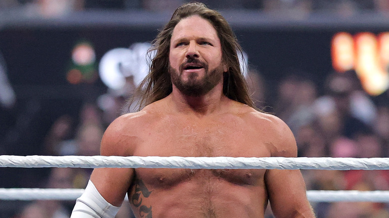 AJ Styles standing in a WWE ring