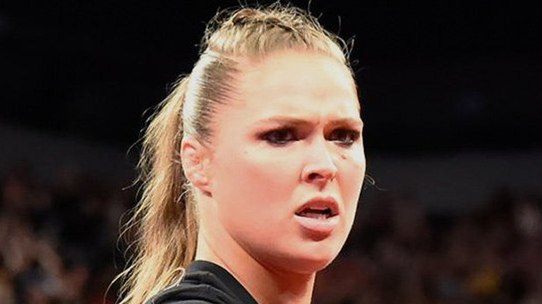 Ronda Rousey looking upset