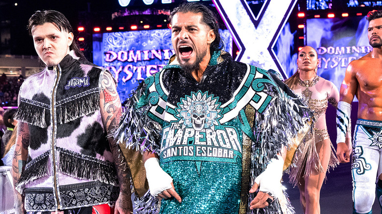 Santos Escobar walking to the ring at WWE WrestleMania 40
