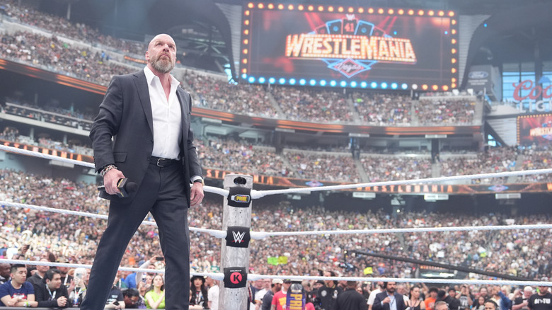 Triple H takes in the warmth from the WrestleMania 41 crowd in Las Vegas