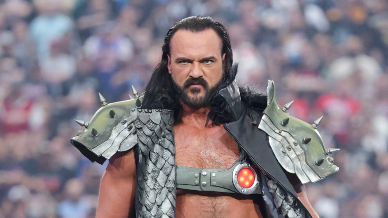 Drew McIntyre in his entrance gear ahead of his WrestleManai 41 match.