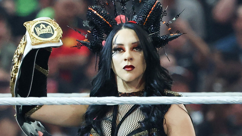 Stephanie Vaquer is introduced before her match against Liv Morgan for the Women's World Championship during WrestleMania 42