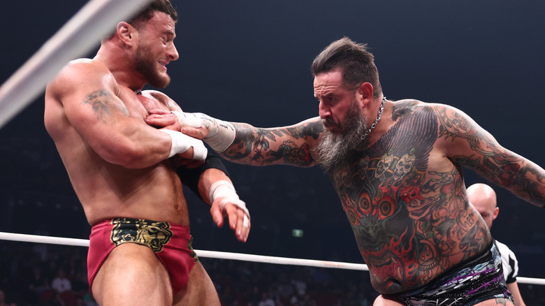 Brody King chopping MJF at AEW Grand Slam Australia 2026