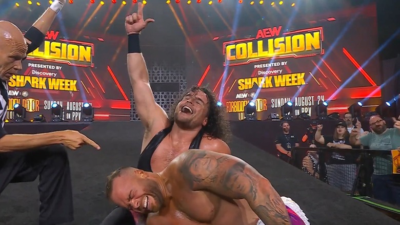 Juice Robinson and Austin Gunn celebrate on the ramp